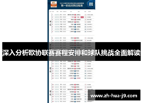 深入分析欧协联赛赛程安排和球队挑战全面解读